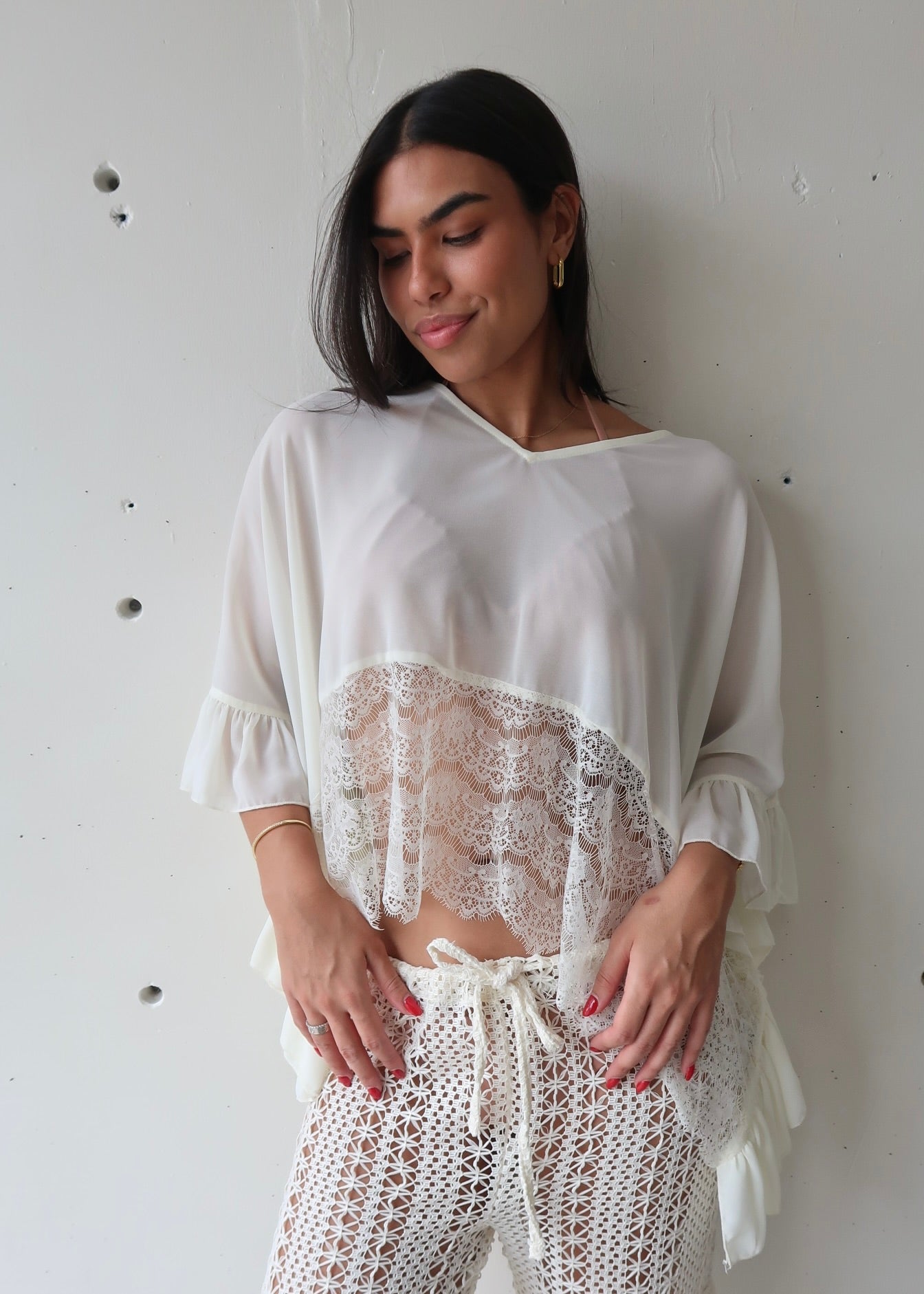 Lace Poncho Top