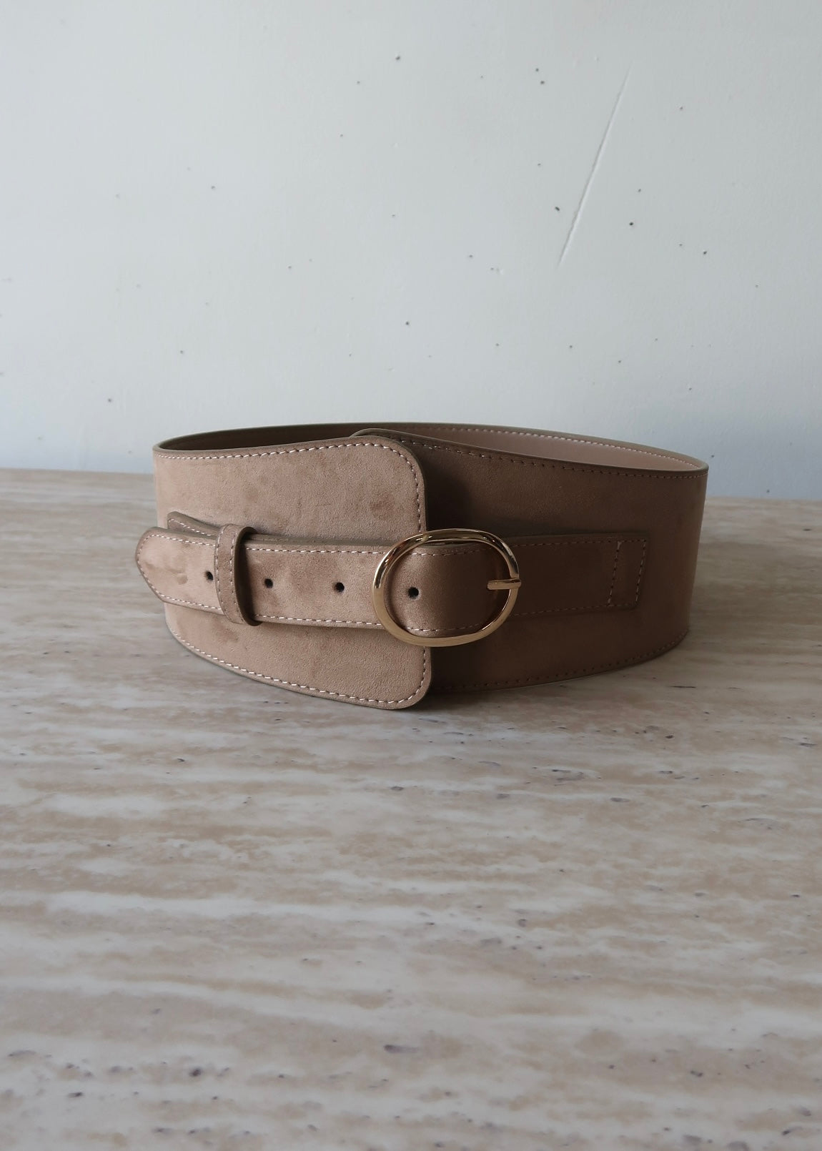 Nava Belt - Stone Suede