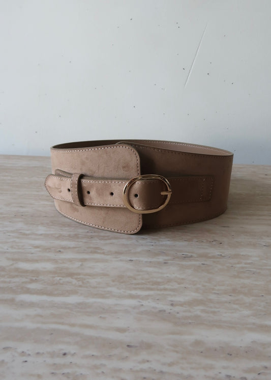 Nava Belt - Stone Suede