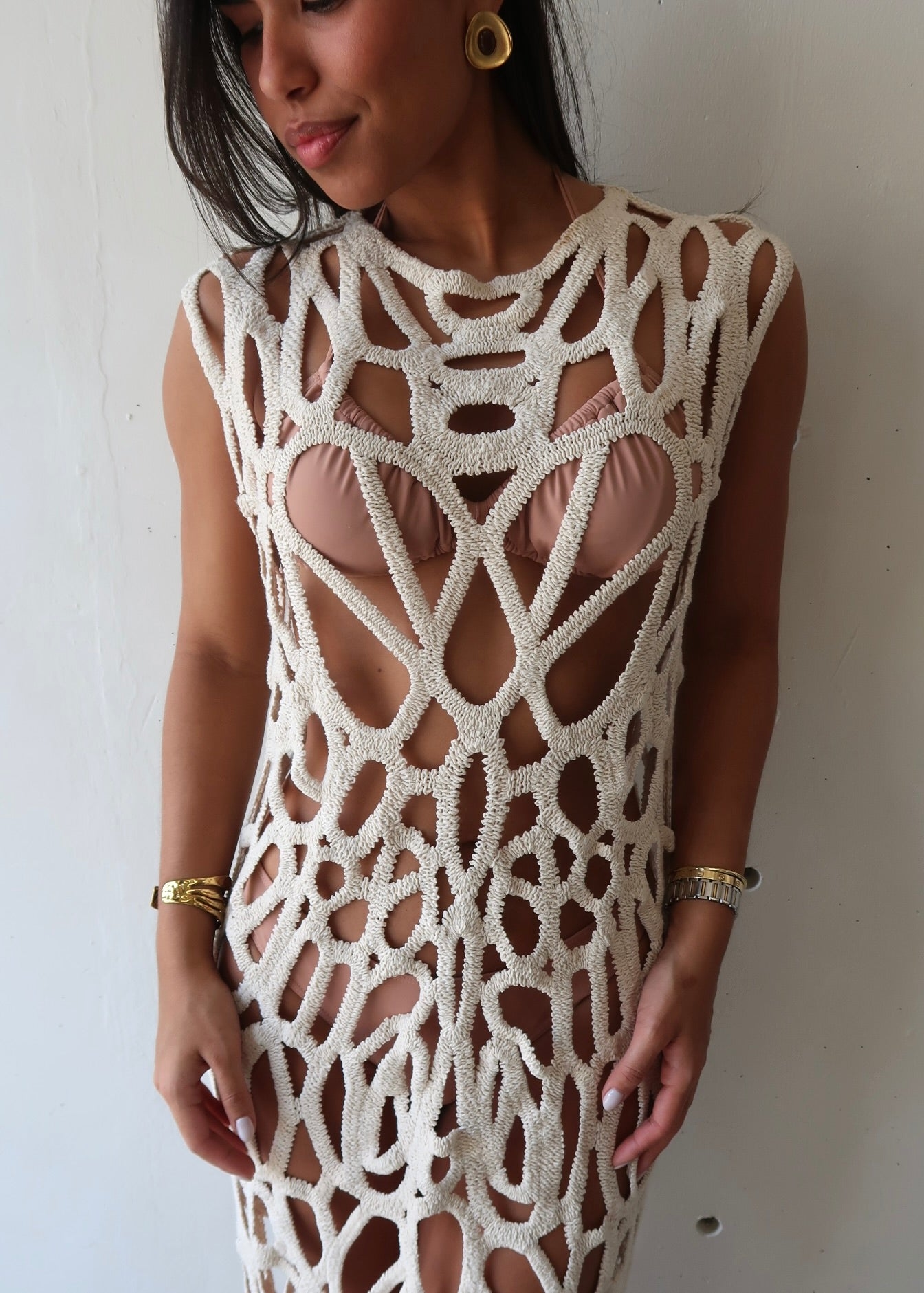 Beige Cover Up Dress