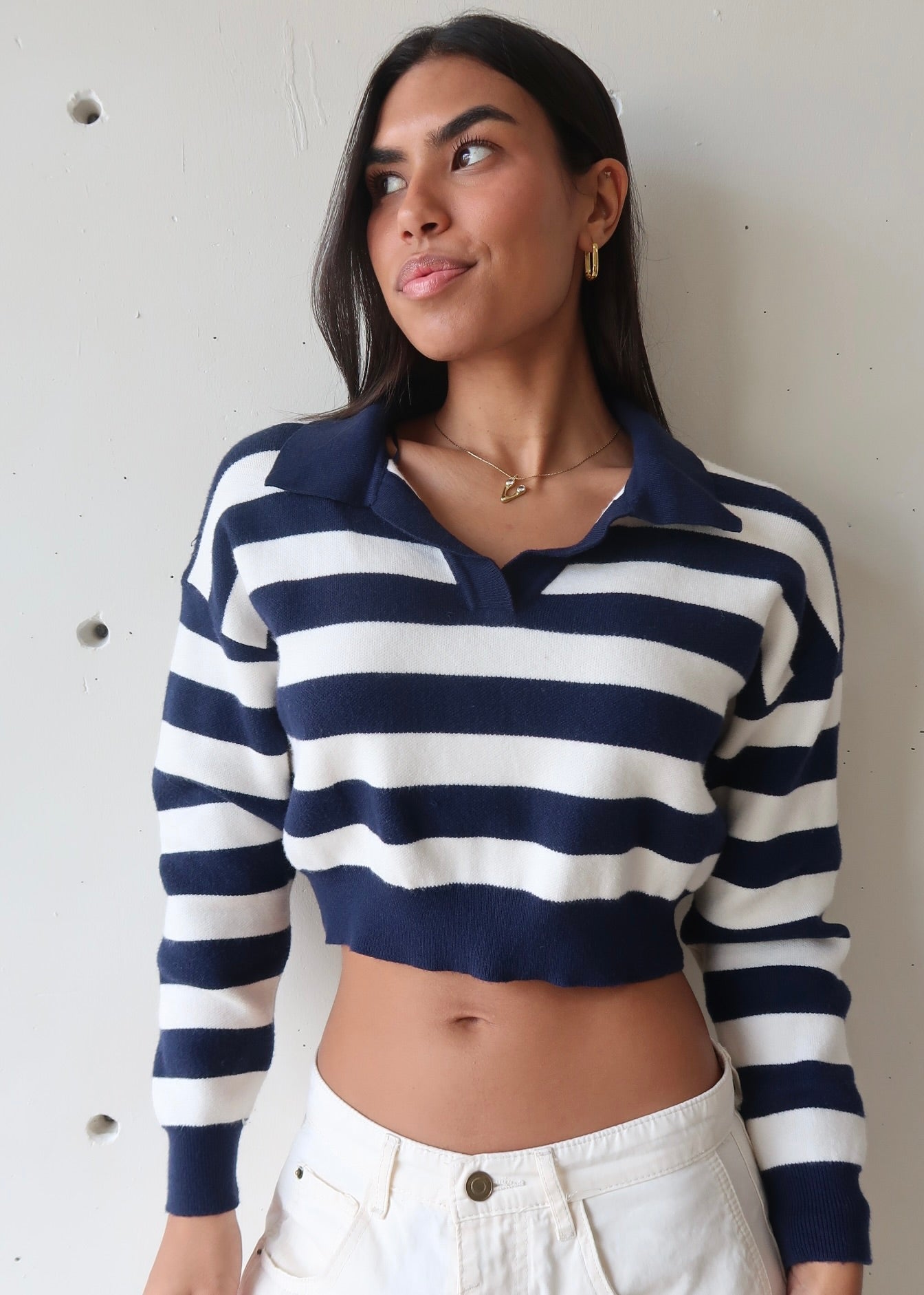 Stripe Cropped Sweater