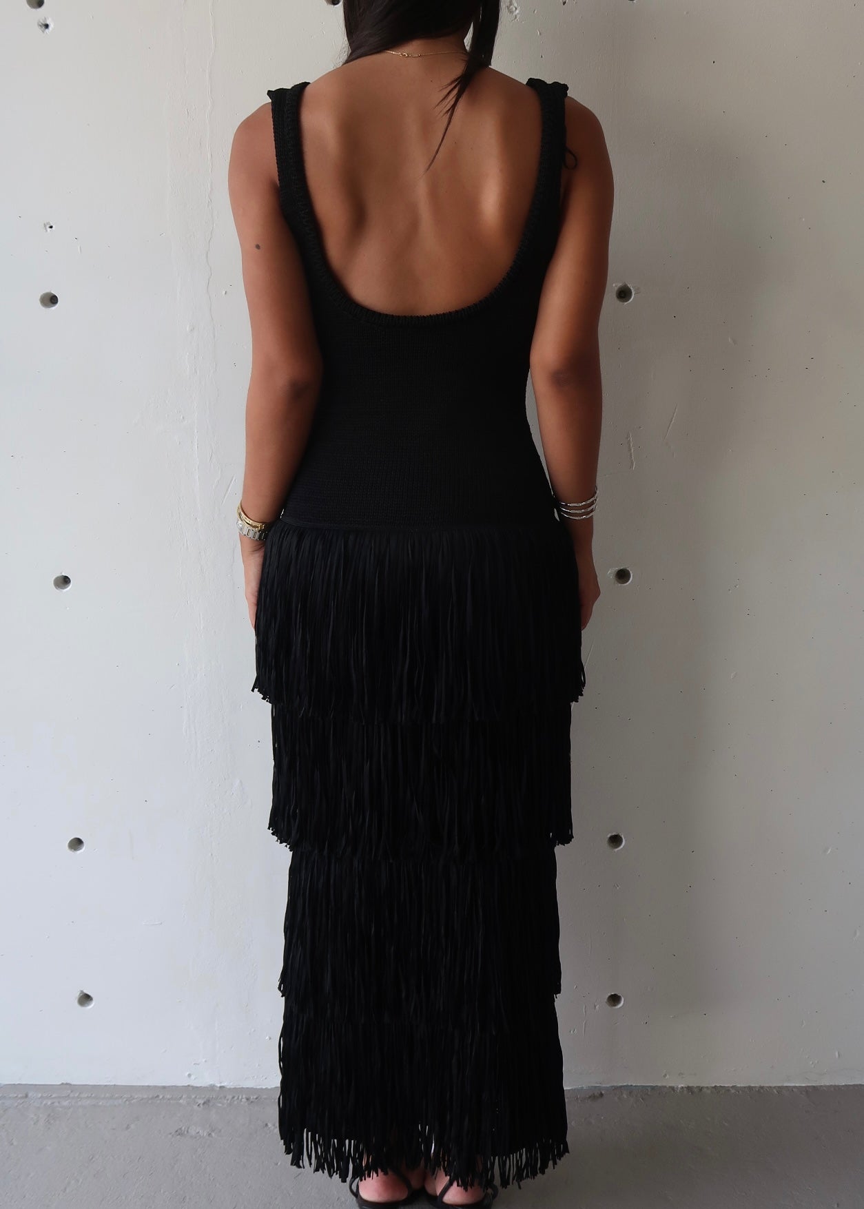 Fringe Black Dress