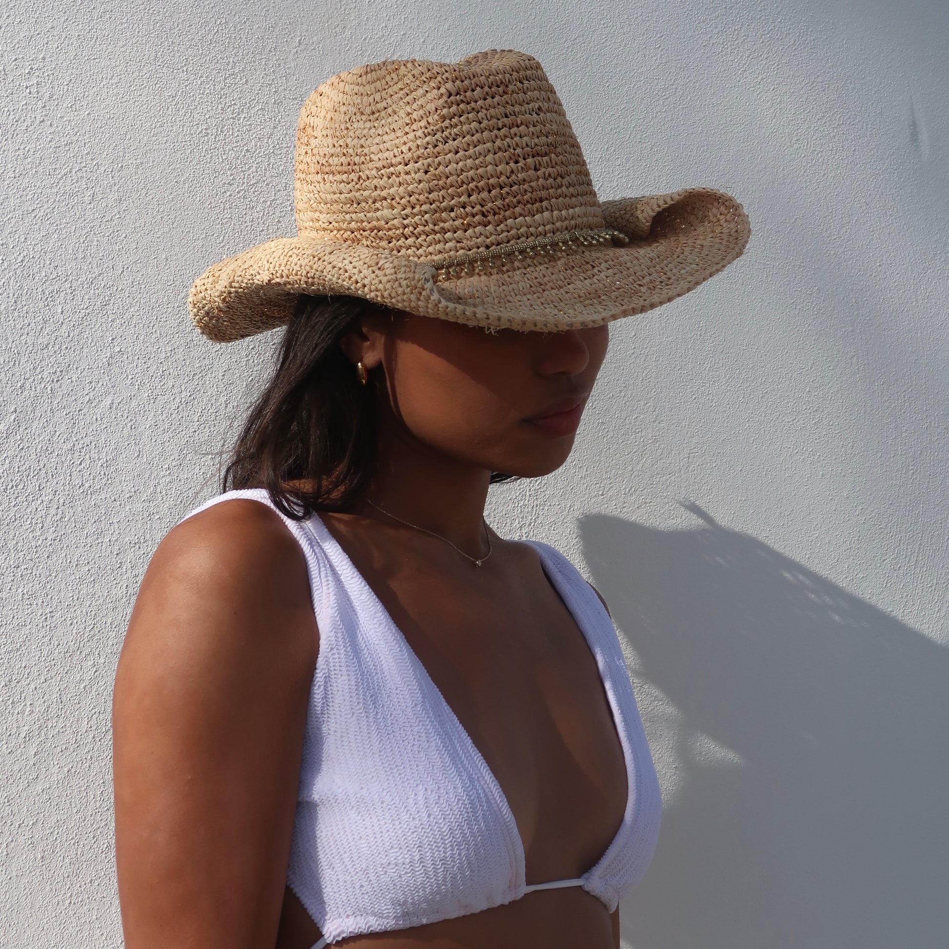 Cow Boy Hat - Natural/Gold - Morena Lucía