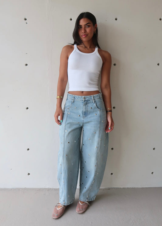 Blaire Studs Jean - Blue