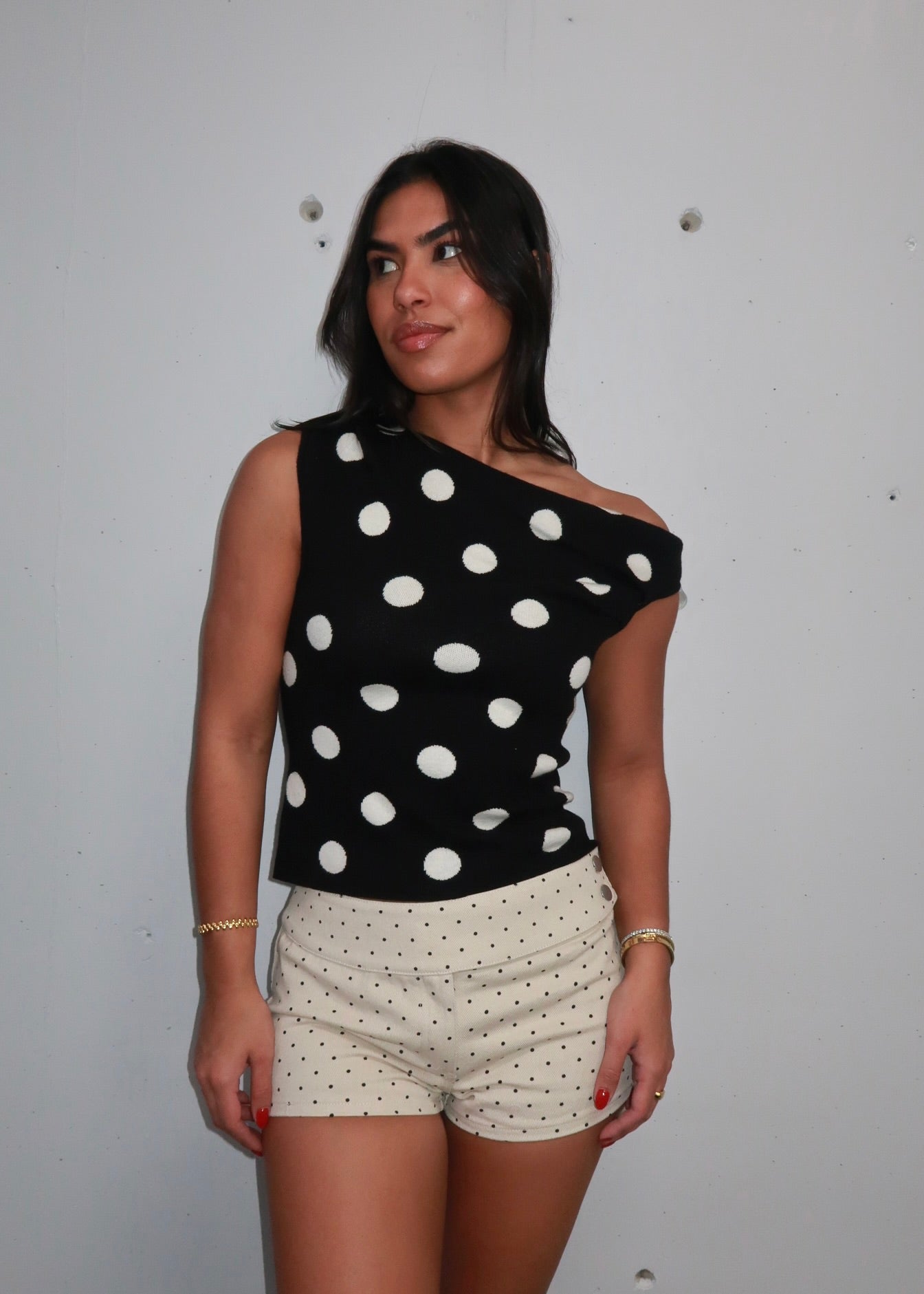 City Polka Dot Top