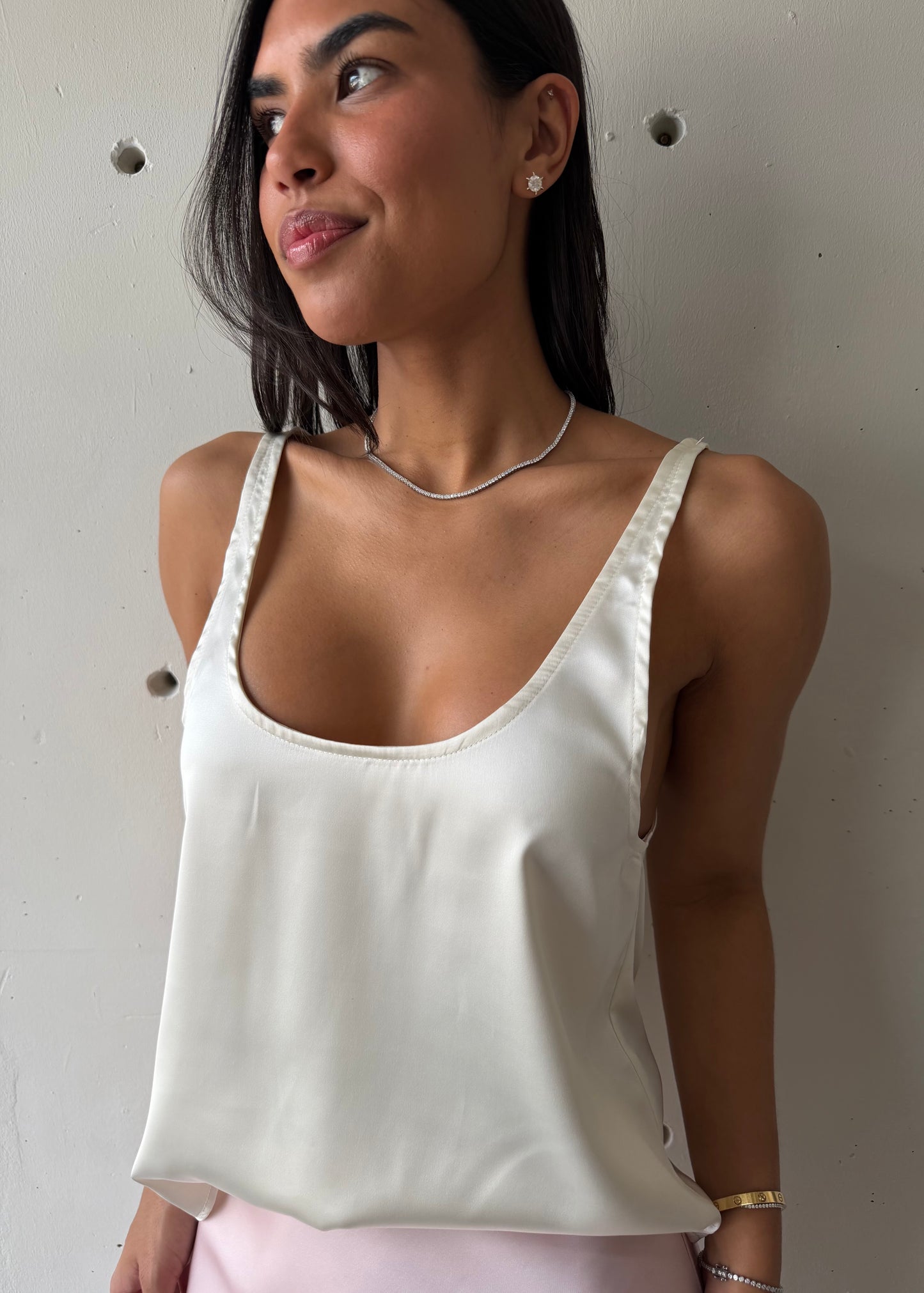 Azira Silk Tank Top - Off White