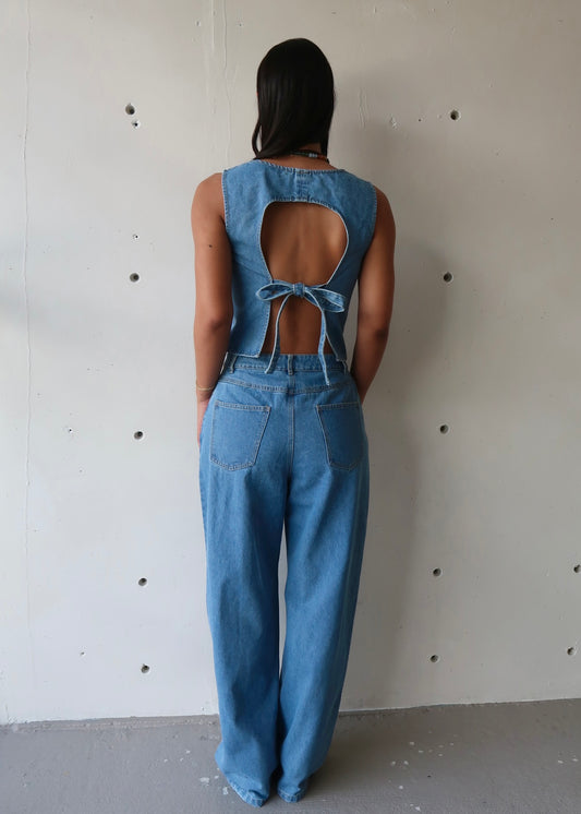 Zélie Open Back Jean Set