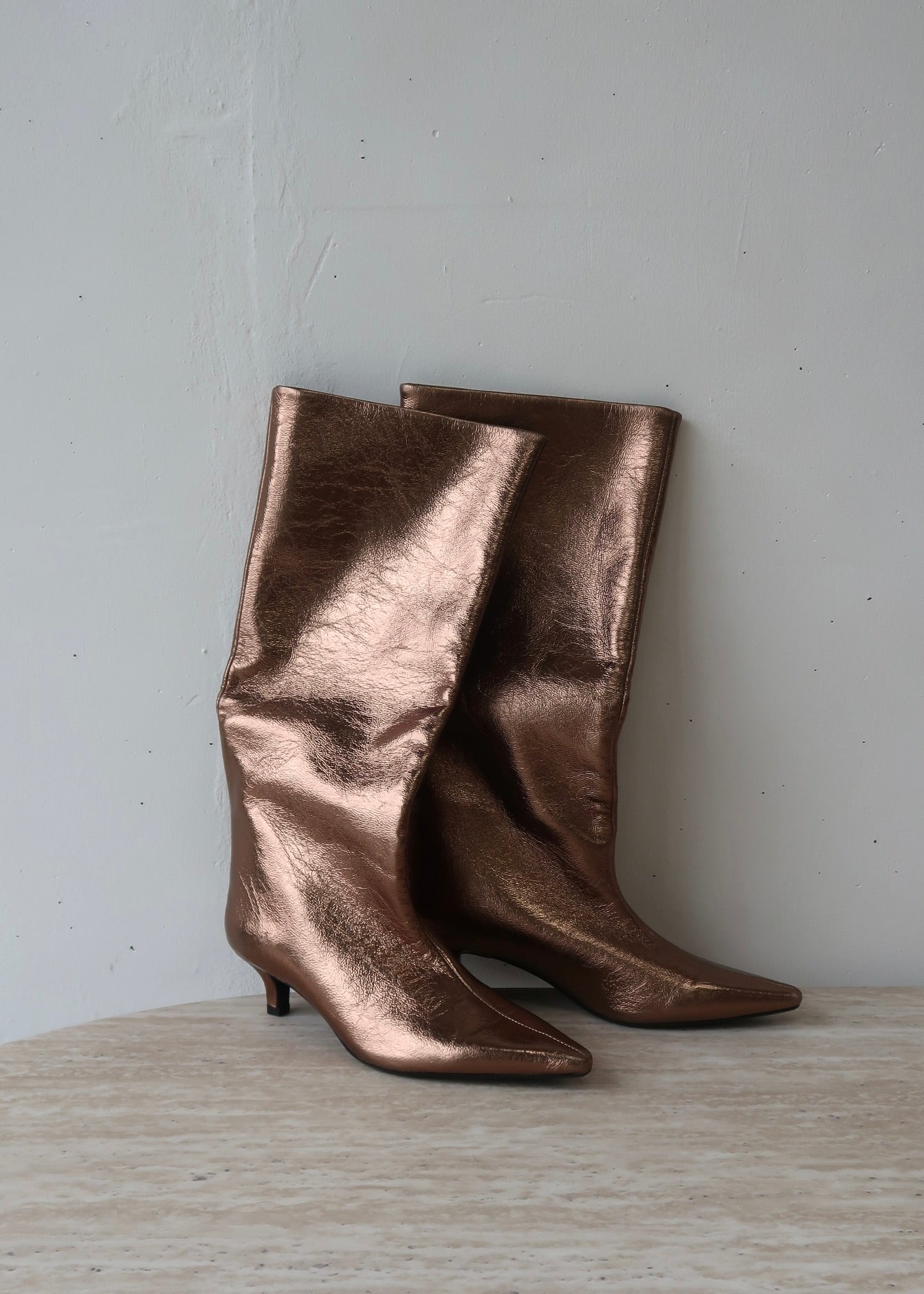 Metallic Bronze Boots