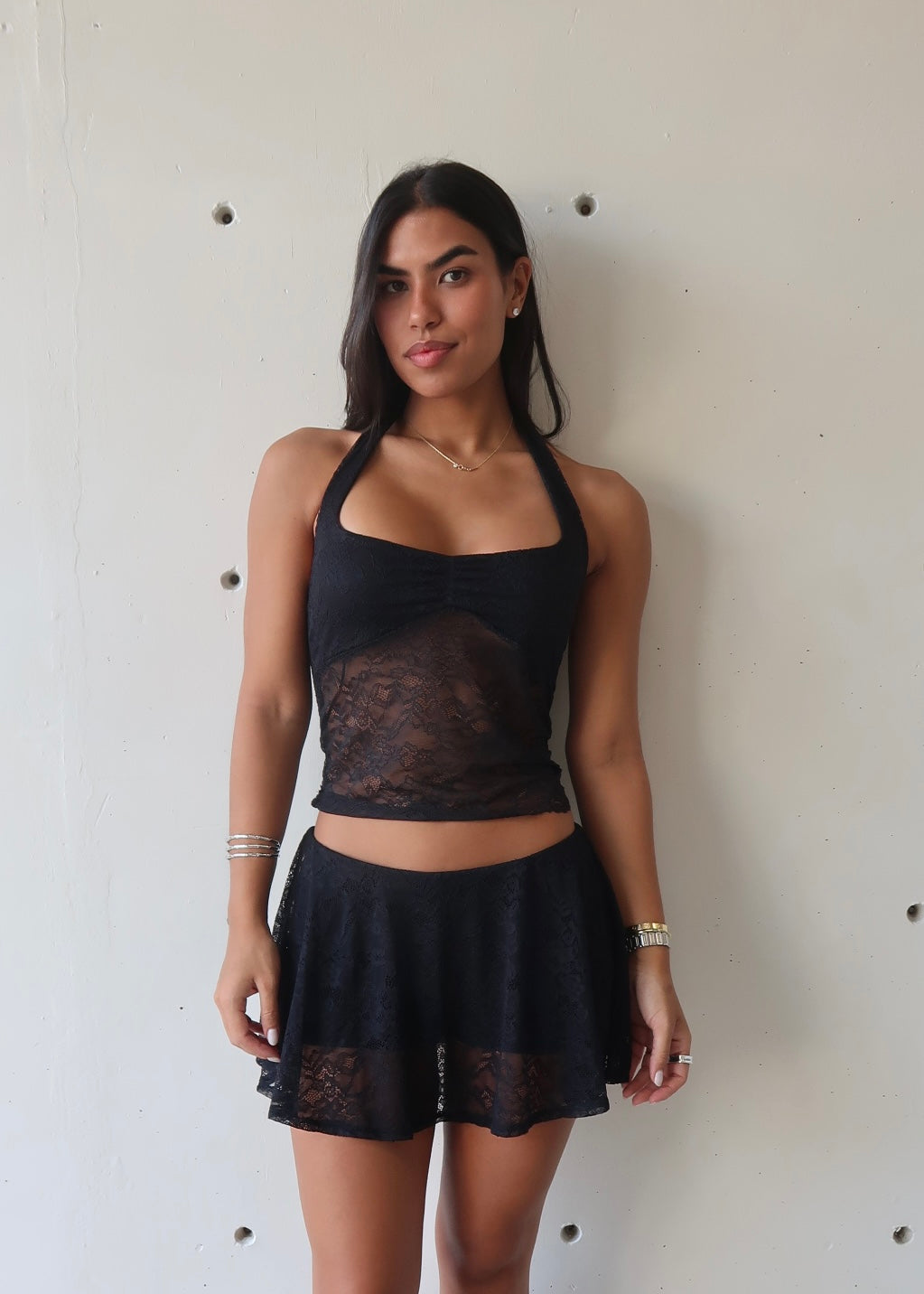 Lace Mini Skort Set