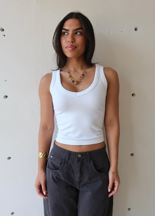 Anne V Neck Basic Top