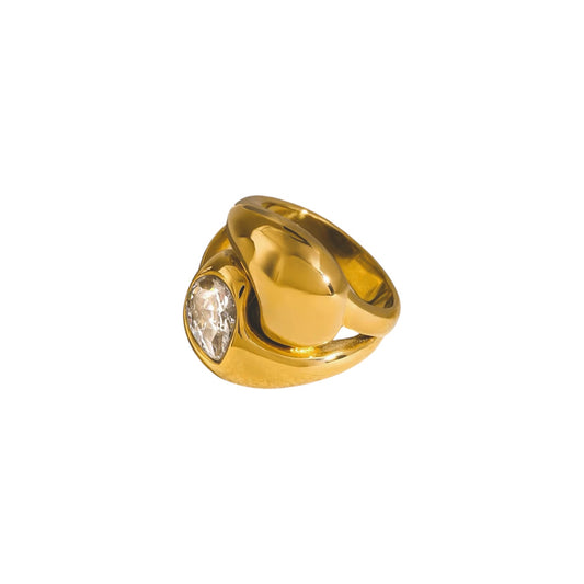 yin yang - gold ring