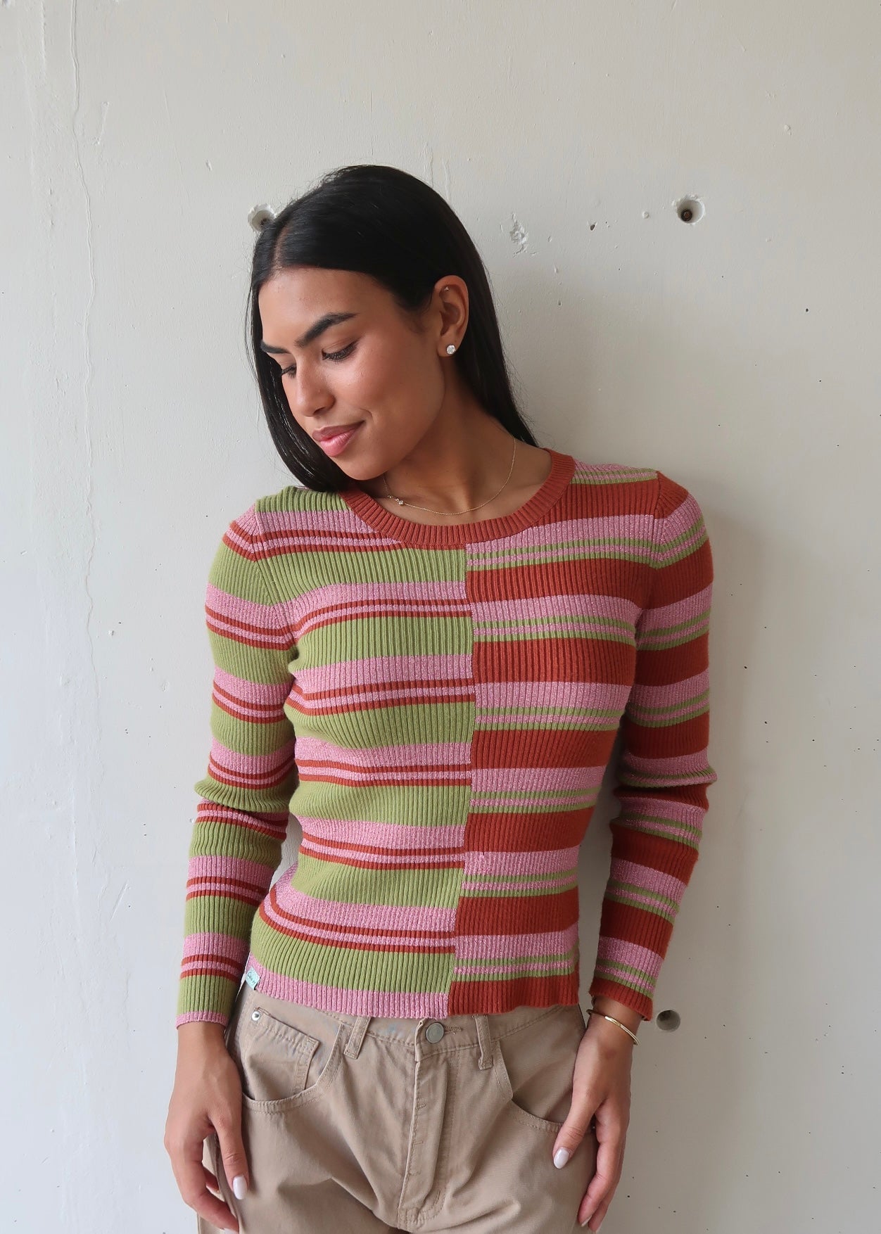Long Sleeve Colorful Top
