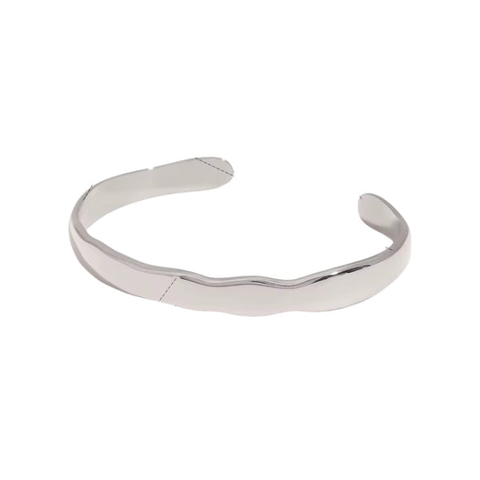 Charlotte Thick Bangle - Silver