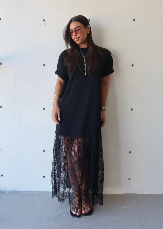 Maella Lace T-shirt Dress - Morena Lucía