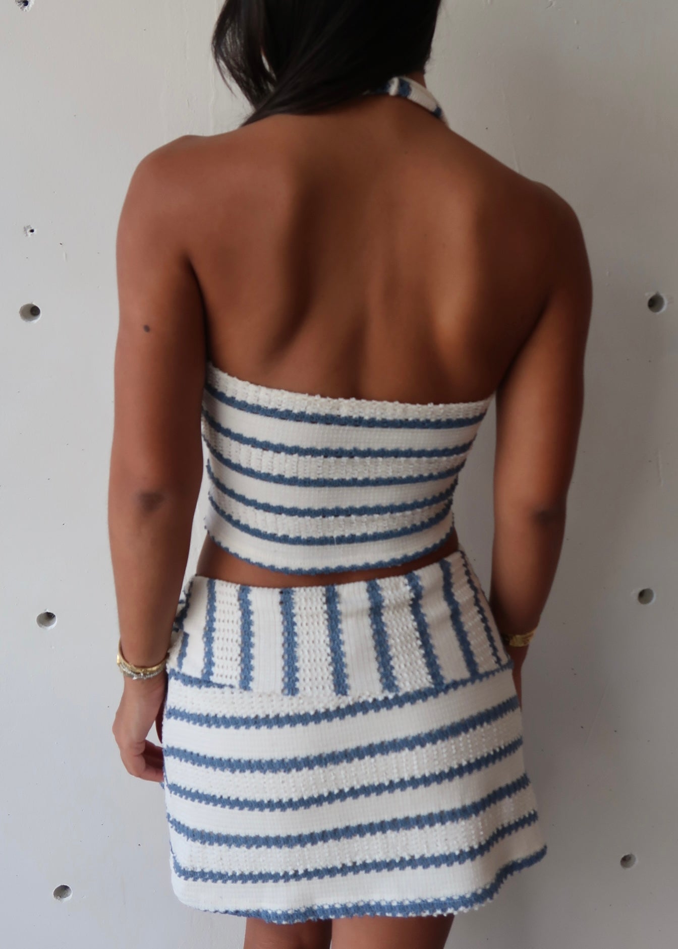 Carola Stripes Set Blue - Morena Lucía