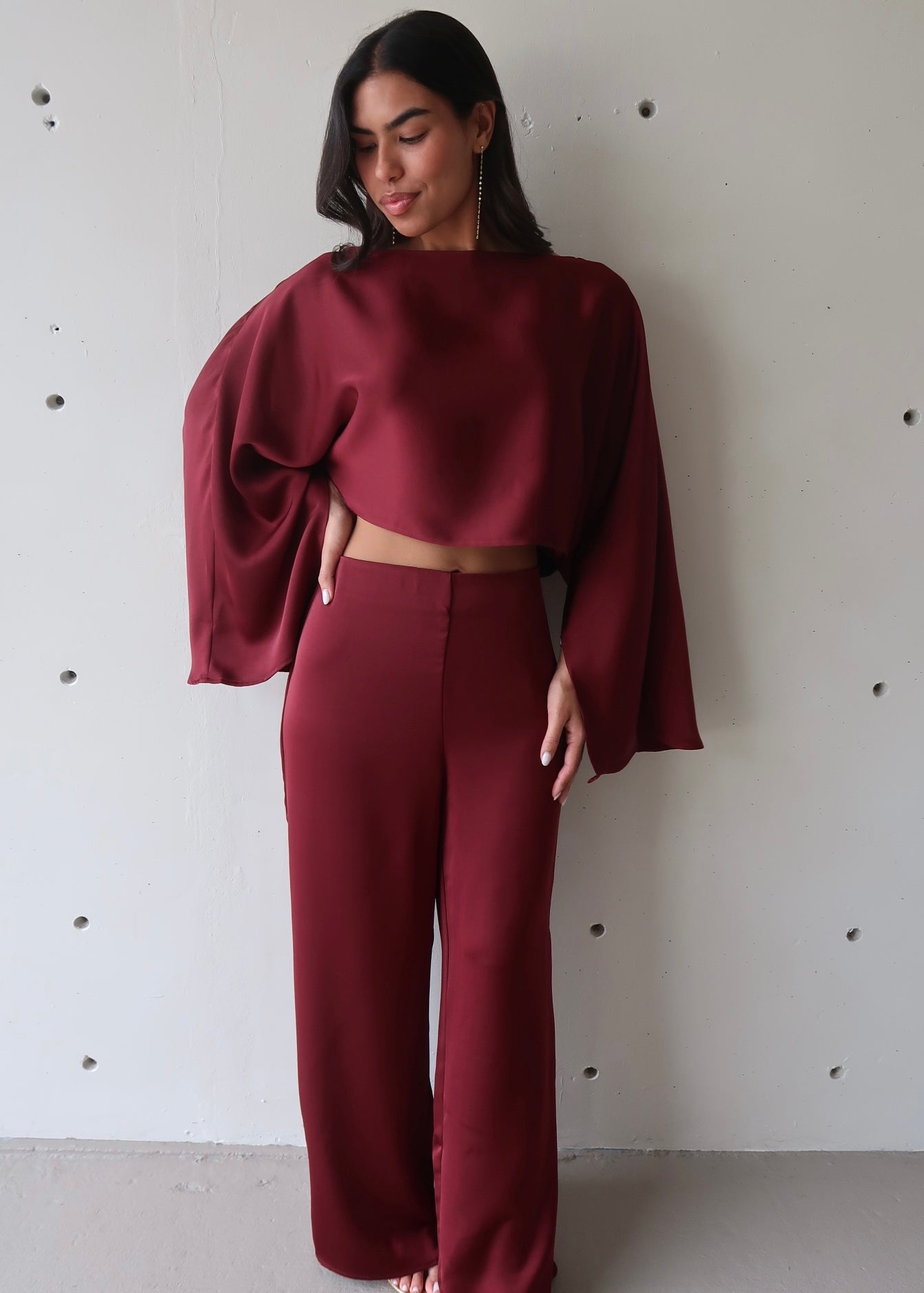Arielle Pant Set - Burgandy