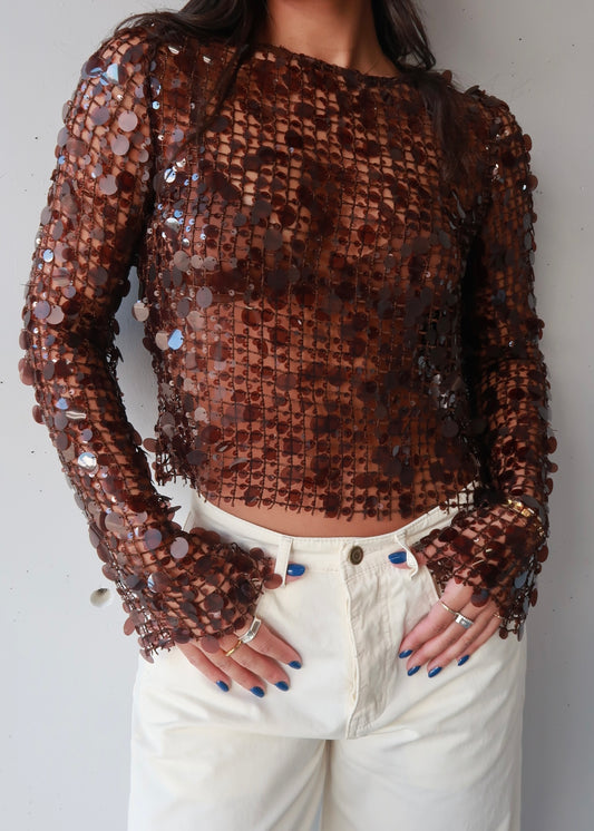 Yara Sequin Knit Top