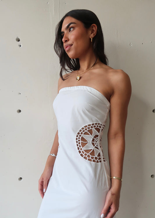 Nina Embroidered Tube Dress - Morena Lucía