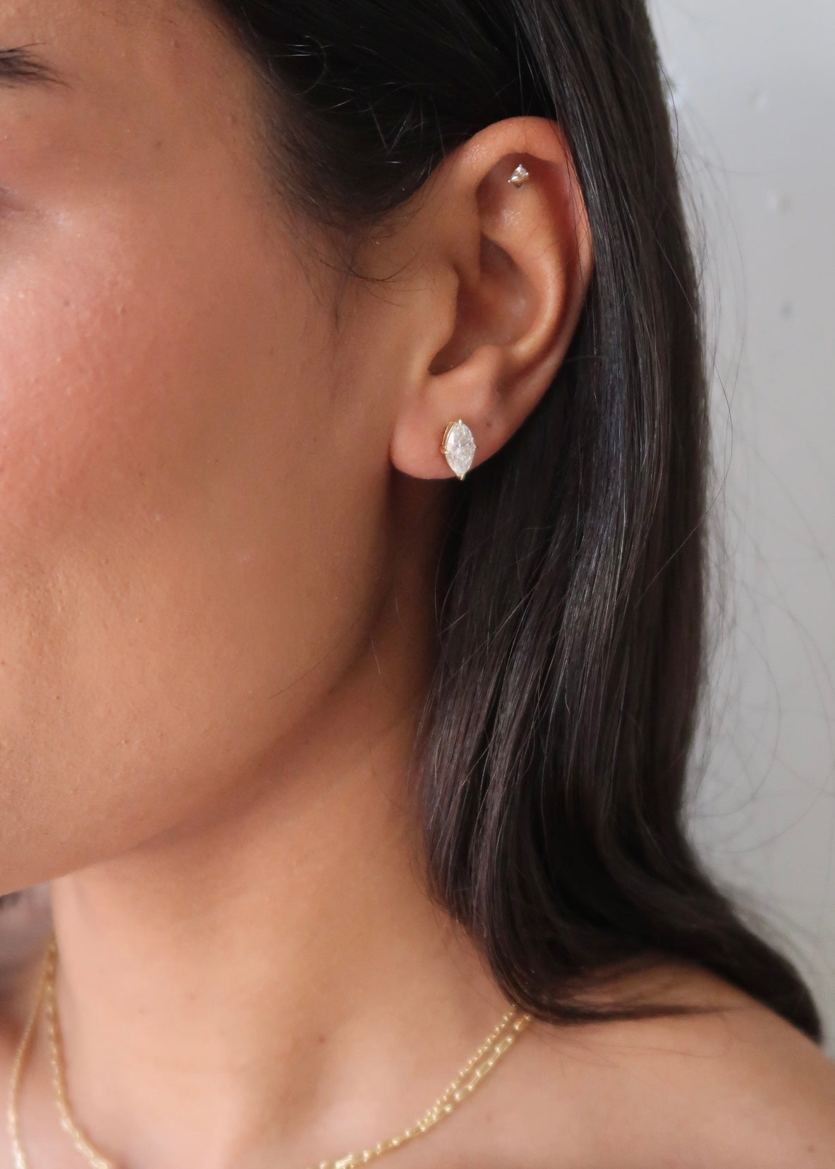 Marquise Moissanite Studs