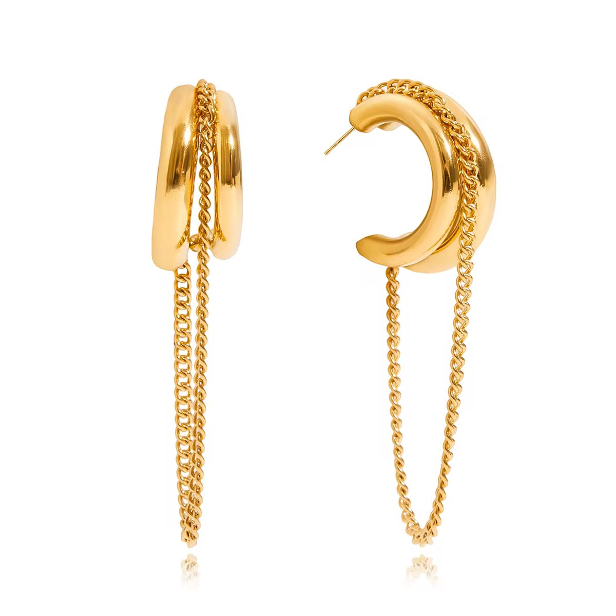 Leo Chain Earrings - Gold - Morena Lucía