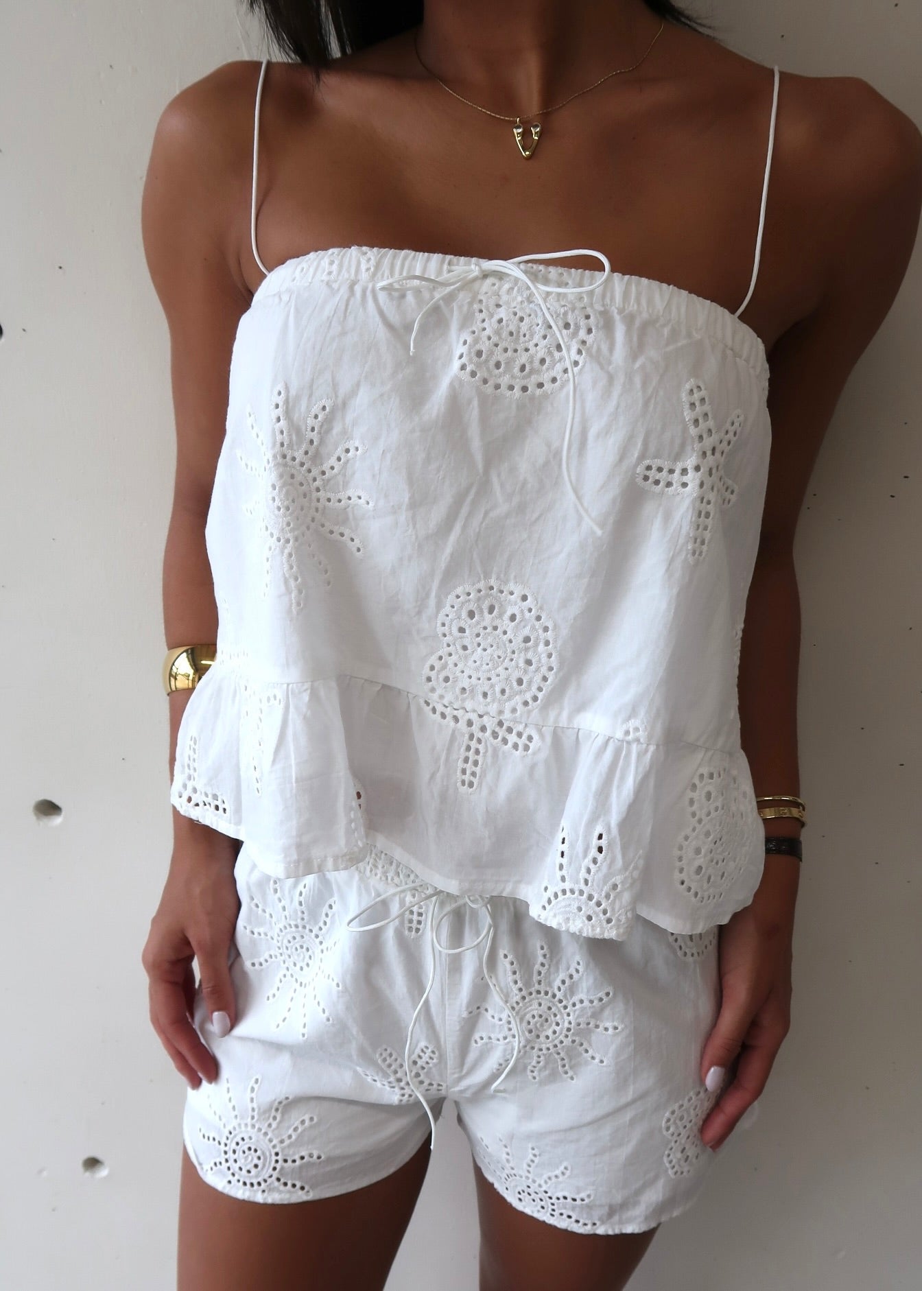 White Short Two Piece Set
