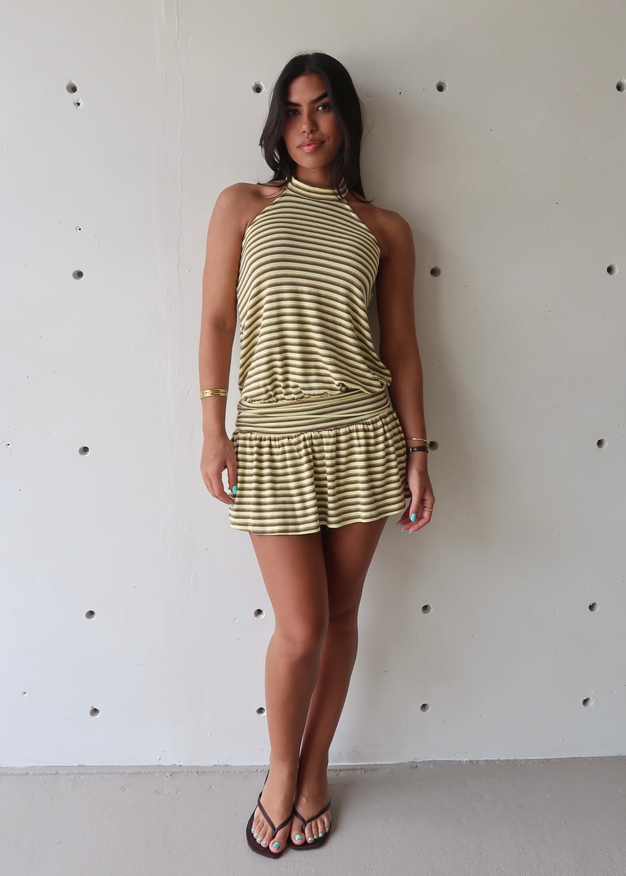 Elisa Stripes Dress - Yellow