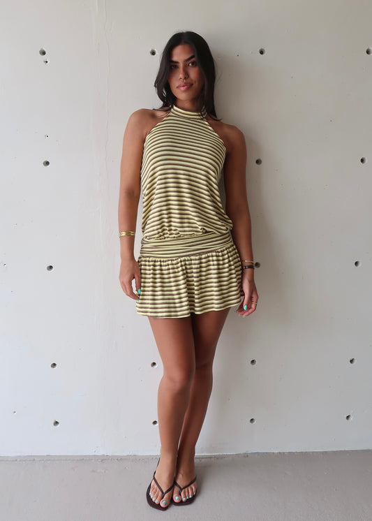 Elisa Stripes Dress - Yellow