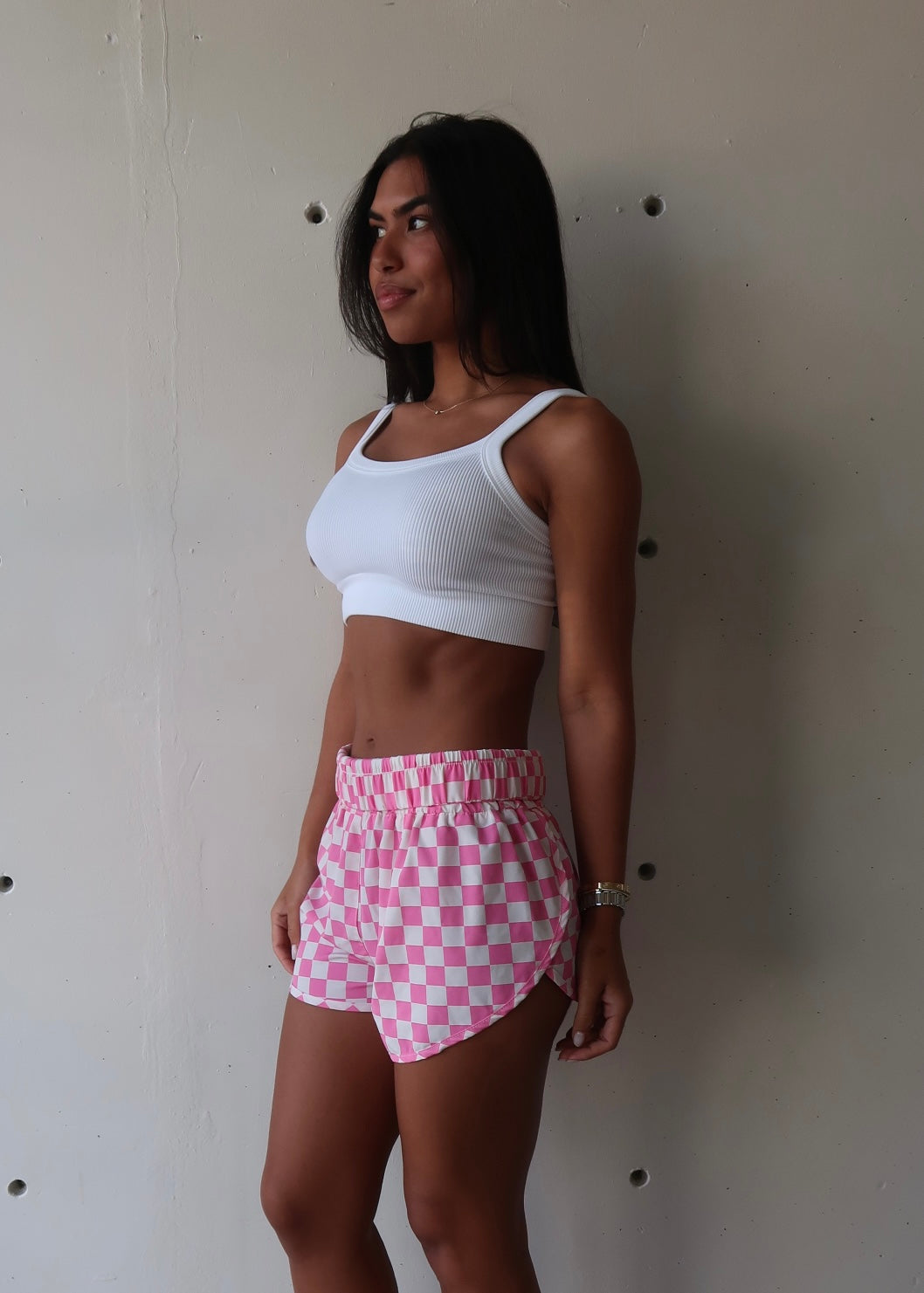 Checkered Pink Short - Morena Lucía