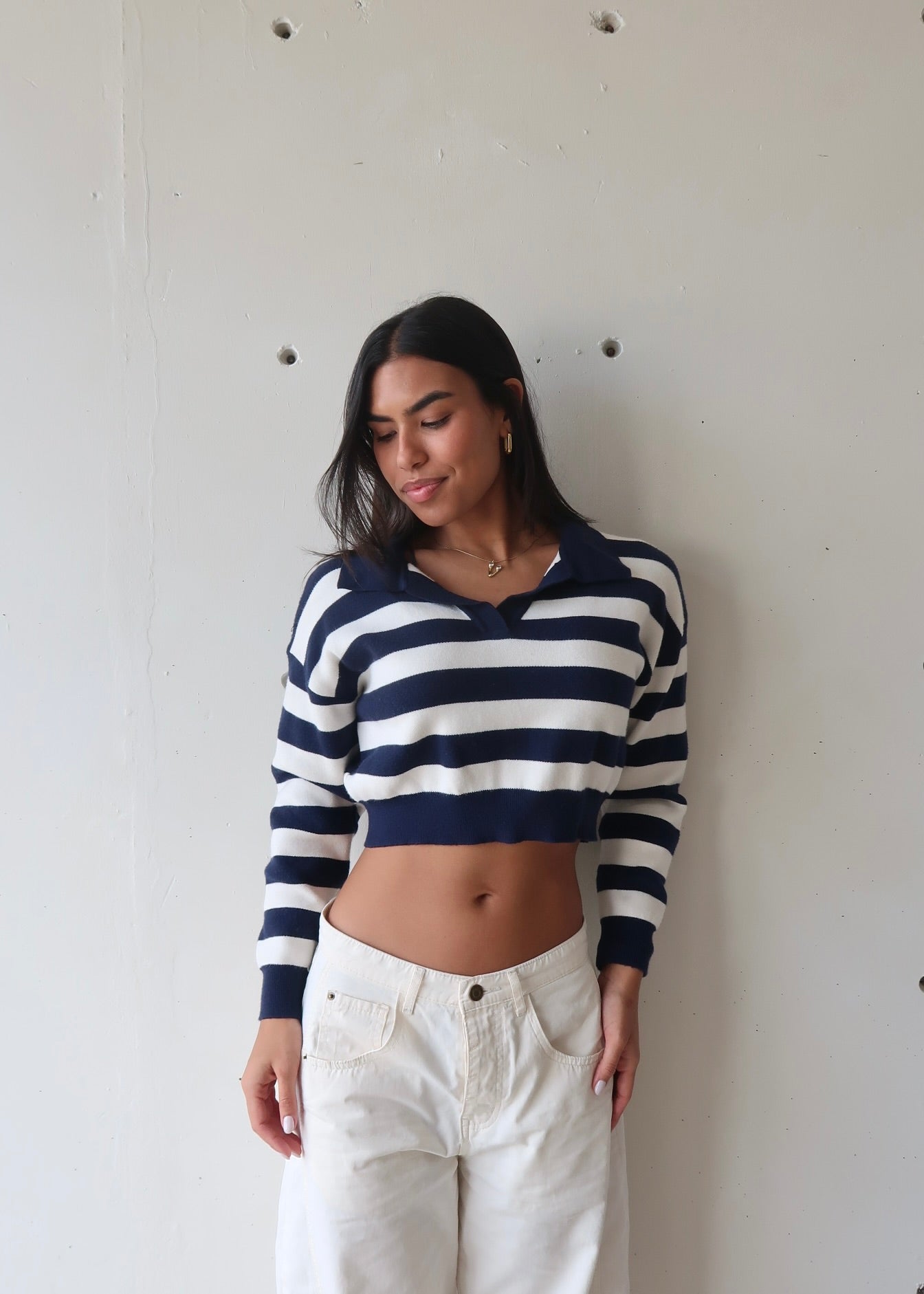 Stripe Cropped Sweater