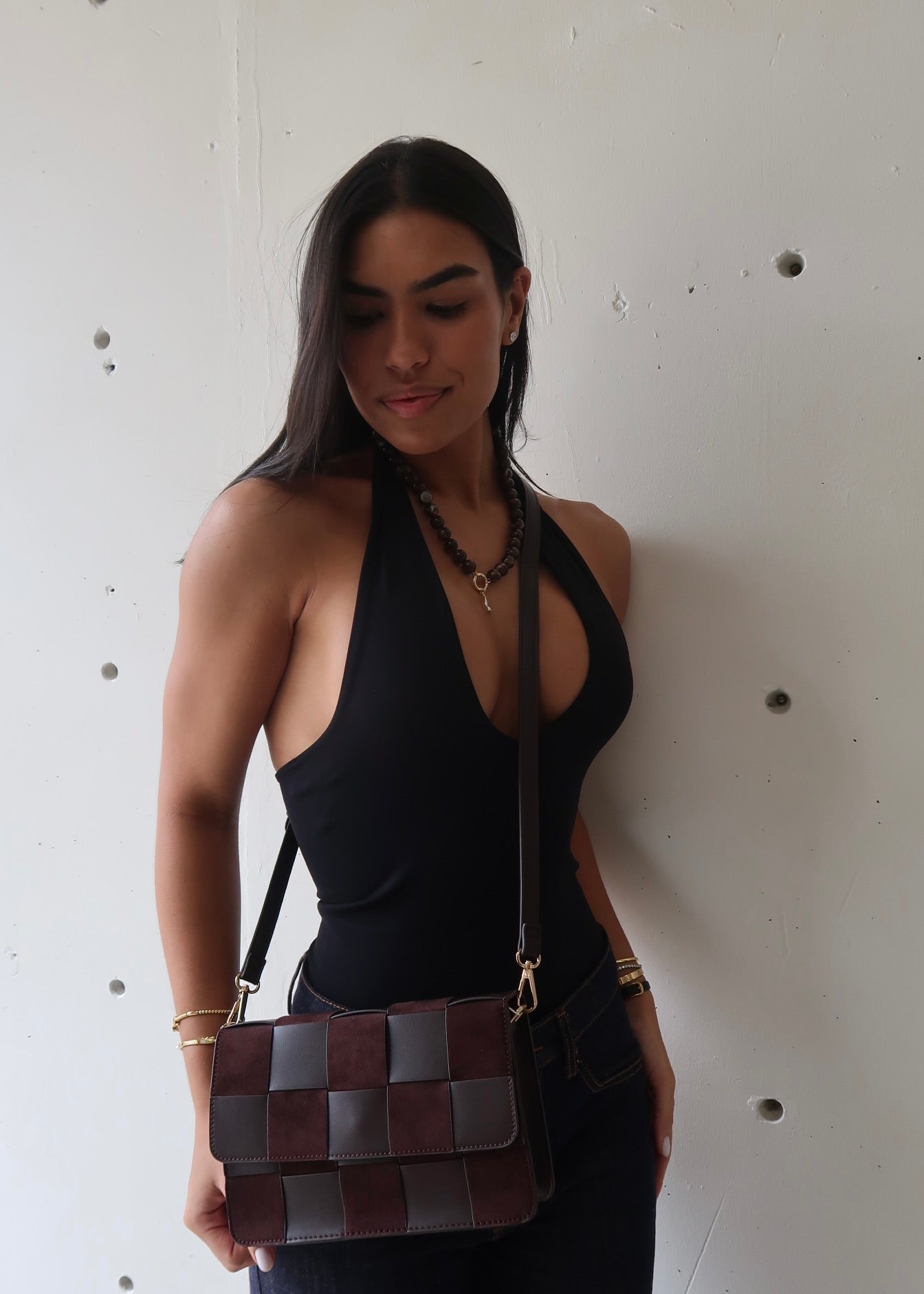 Vellora Leather & Suede Crossbody