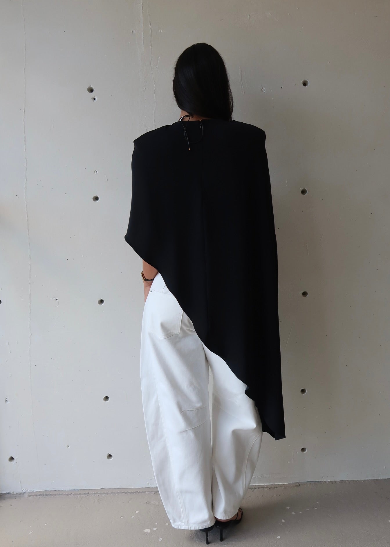 Amy Poncho Top - Black