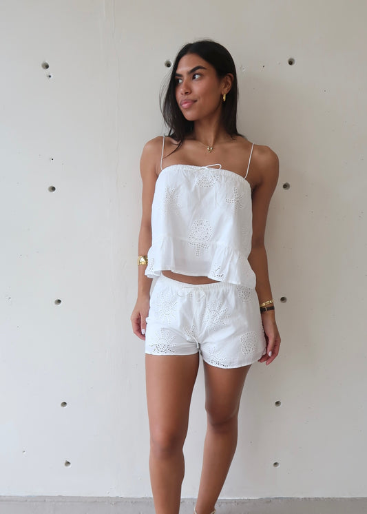 White Short Two Piece Set