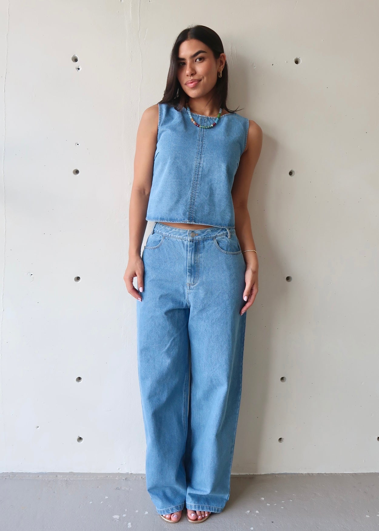 Zélie Open Back Jean Set