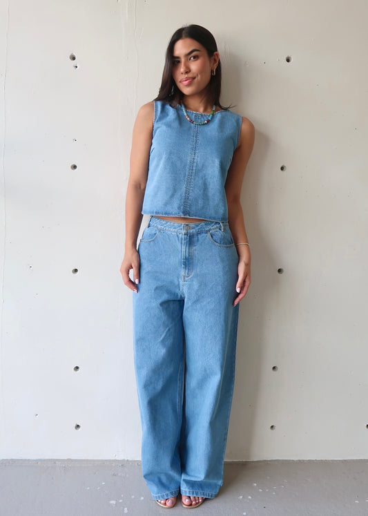 Zélie Open Back Jean Set