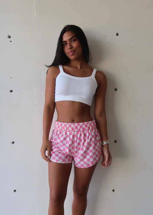 Checkered Pink Short - Morena Lucía