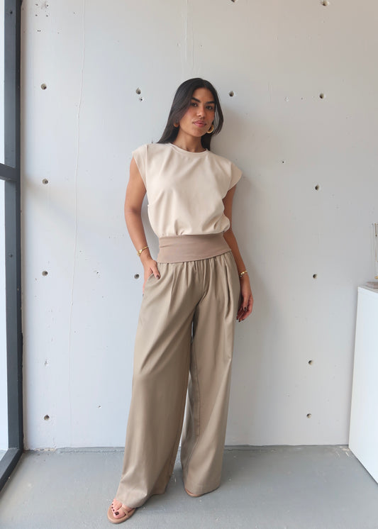 nora fold over waist pant