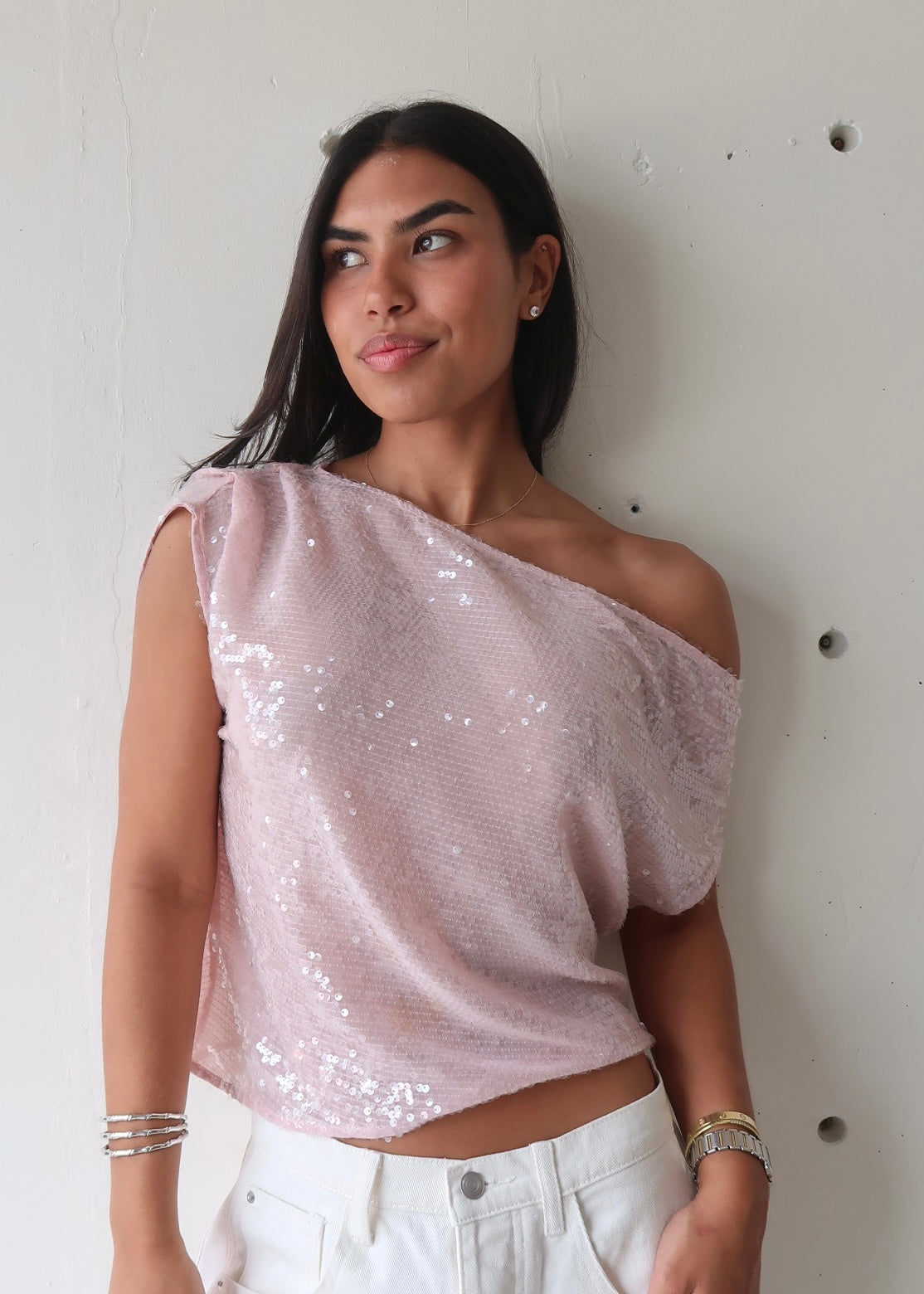 Sequins Pink Top