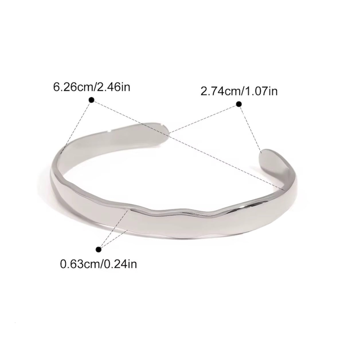 Charlotte Thick Bangle - Silver - Morena Lucía