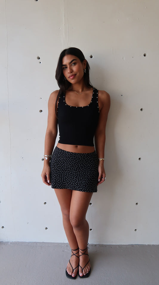 Sienna Studs Tank Black - Morena Lucía