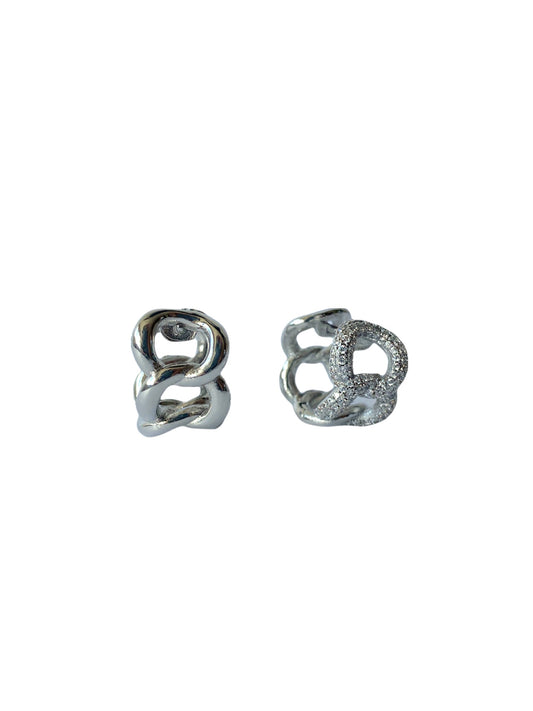 day & night silver hoops - Morena Lucía