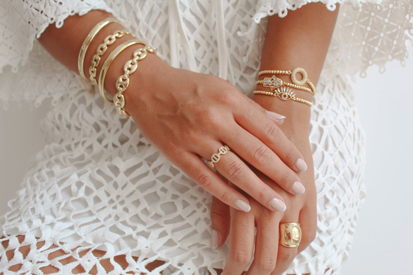 chain square bangle - Morena Lucía